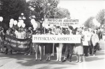 Attendees prepare to lead March on Trenton, 1989