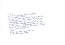 Ray Reed, Operations Sergeant in Physician Assistant Branch of MFSS, 1972