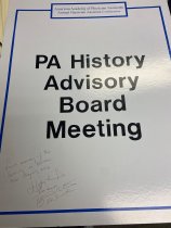 Sign for PA History Advisory Board Meeting
