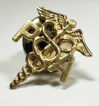 Gold PA Caduceus Lapel Pin