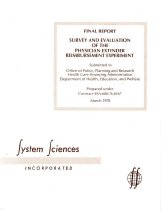 Final Report: Survey and Evaluation of the Physician Extender Reimbursement Experiment