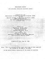 Preliminary Report: 1981 National Physician Assistant Survey