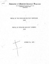 Profile of the Physician Assistant Profession 1978: Profile of Physician Assistant Students 1978