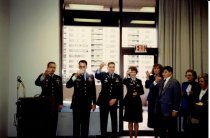 John Carter, Jimmie Keller, Pat Feely and Sherrie Morrey during First Army Commissioning Ceremony, 1992