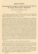Regulations Governing the Leasing of Lands for Oil land Gas on the Osage Reservation, Oklahoma.  Under the Act of March 3, 1905.