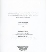 Rising from the Ashes: A Transformative, Narrative Analysis How a Faith-Based Community Survived an Existential Crisis, The 1921 Tulsa Race Massacre