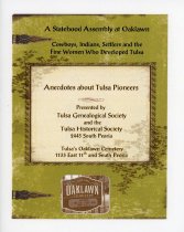 A Statehood Assembly at Oaklawn:  Cowboys, Indians, Settlers and the Fine Women Who Developed Tulsa