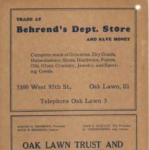1927 Evergreen Park and Oak Lawn Telephone Directory