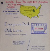 1955 Evergreen Park Oak Lawn Telephone Directory