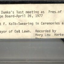 Dumke, Fred M. - Last Village Meeting