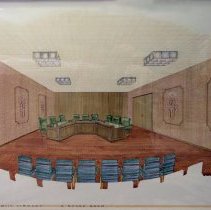 Painting of the Oak Lawn Public Library Board Room