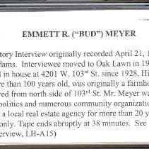 Meyer, Emmett R., - Oral History Interview
