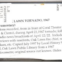 Kehe, Robert - Audio Recording of the 1967 Oak Lawn Tornado
