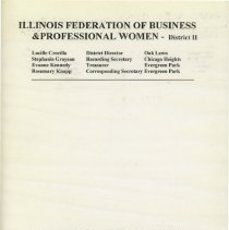 District II Business and Professional Women's Club Records Volume 1