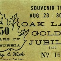Oak Lawn Golden Jubilee Ticket, 1959