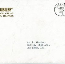 Oak Lawn Golden Jubilee Stamped Envelope, 1959