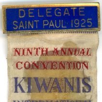 Kiwanis Delegate Ribbon, 1925