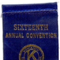 Kiwanis Delegate Ribbon, 1933
