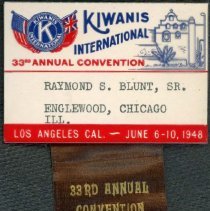 Kiwanis Delegate Ribbon, 1948