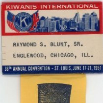 Kiwanis Delegate Ribbon, 1951