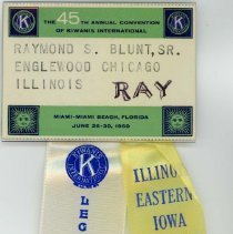 Kiwanis Delegate Ribbon, 1960