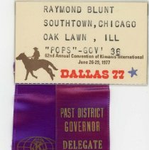Kiwanis Delegate Ribbon, 1977