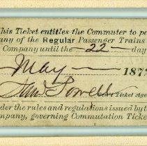 1872 Chicago, Burlington & Quincy Train Ticket