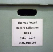 Dr. Thomas Powell Papers Box 1 and 2