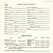 Cook County Department of Health Physician's Record of Examination