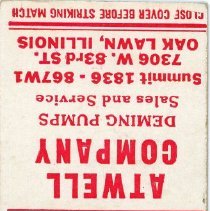 Atwell Company Matchbook