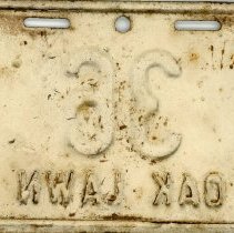 Oak Lawn Motorcycle License Plate, 1968 - 1969