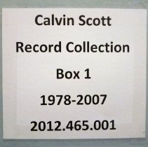 Calvin Scott Collection Box 1, 2 and 3