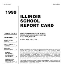 Columbus Manor Elementary School Report Card, 1999