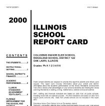 Columbus Manor Elementary School Report Card, 2000