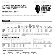 Columbus Manor Elementary School Report Card, 2002