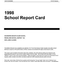 Dearborn Heights Elementary School Report Card, 1998