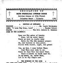 Faith Ev. Lutheran Church Dedication, 1940