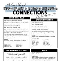 Calvin Church Connections, 2007