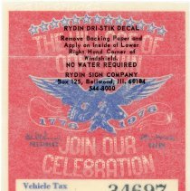 Oak Lawn Vehicle Sticker, 1976