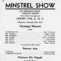 St. Gerald Minstrel Show, 1931