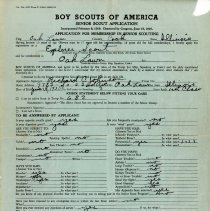 Boy Scout Explorer Application: Richard Johnson, 1946