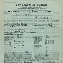 Boy Scout Explorer Application: Sheriff, 1945