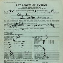 Boy Scout Explorer Application: Jack Sheriff, 1945