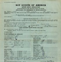 Boy Scout Explorer Application: Otto Stark, 1945