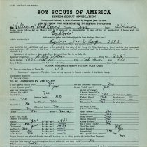 Boy Scout Explorer Application: LeRoy Watson, 1946