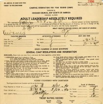 Boy Scout Troop 2682 Camping Permit, 1942
