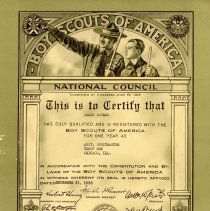 Scoutmaster Certificate: James Rathje, 1938