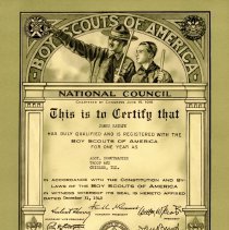 Scoutmaster Certificate: James Rathje, 1940