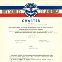 Explorer Post 2862 Charter, 1957