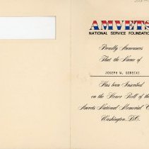 AMVETS Announcement Card